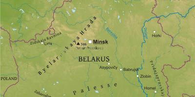 Žemėlapis Baltarusijos fizinės